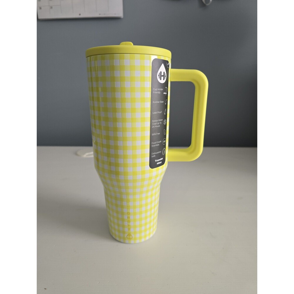 Hydrojug x Anthropologie Traveler 40oz Yellow Gingham Sold out Online NEW